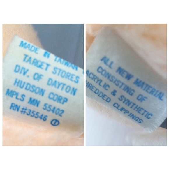 Target Dayton Hudson Orange Bunny Plush-Easter Rabbit-Rainbow Ears-Vintage - Picture 8 of 8